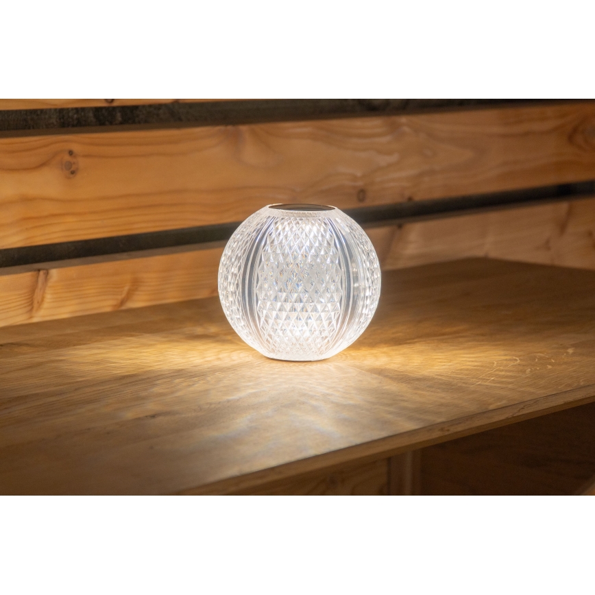Globo - LED érintőkapcsolós asztali lámpa, állítható fényerővel LED/2W/5V 1200 mAh USB, átlátszó