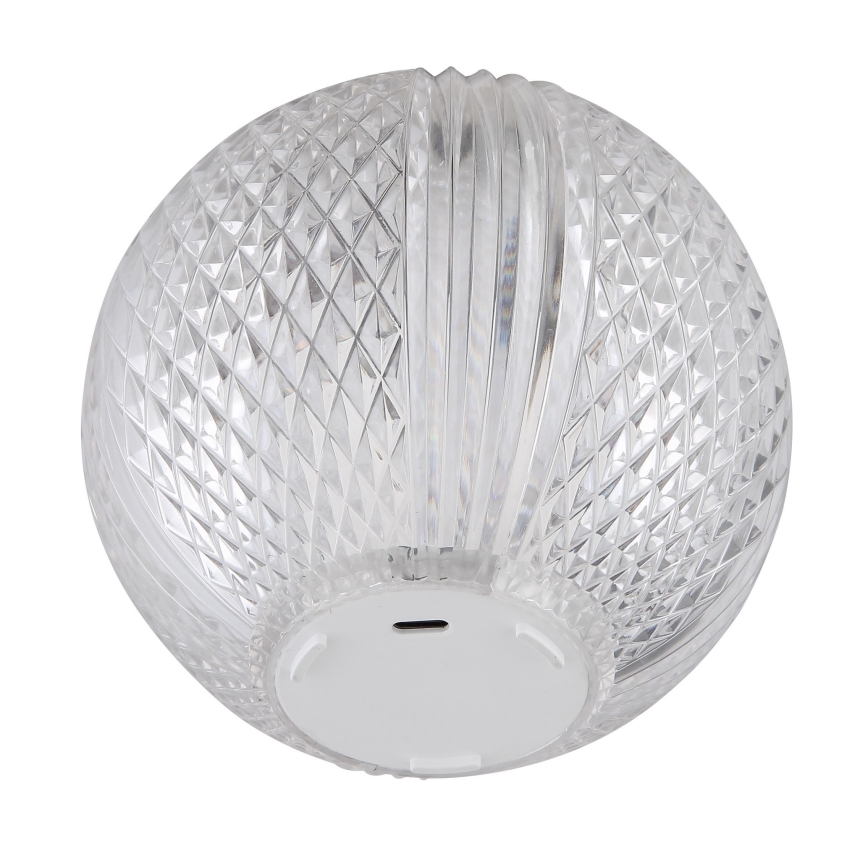 Globo - LED érintőkapcsolós asztali lámpa, állítható fényerővel LED/2W/5V 1200 mAh USB, átlátszó