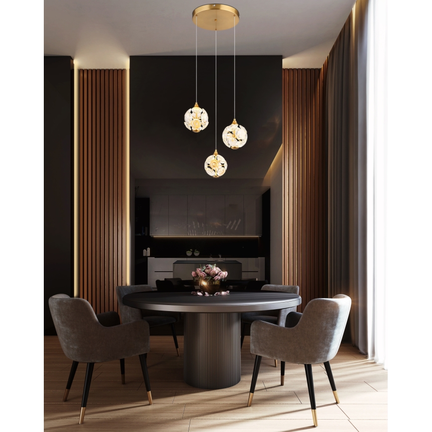 Globo - LED csillár zsinóron LED/24W/230V 3000K arany