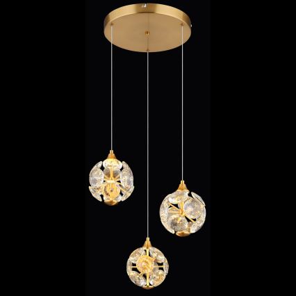 Globo - LED csillár zsinóron LED/24W/230V 3000K arany