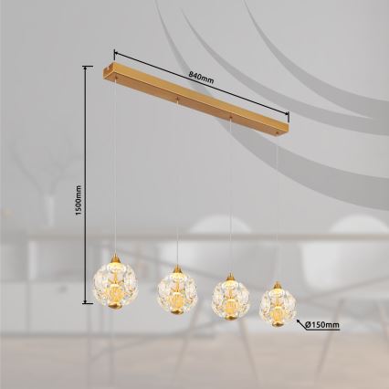 Globo - kábelen függő LED csillár LED/32W/230V 3000K arany