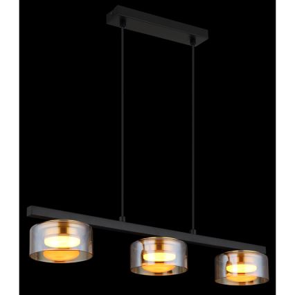 Globo - LED Csillár zsinóron 3xGX53/6W/230V füstös/barna