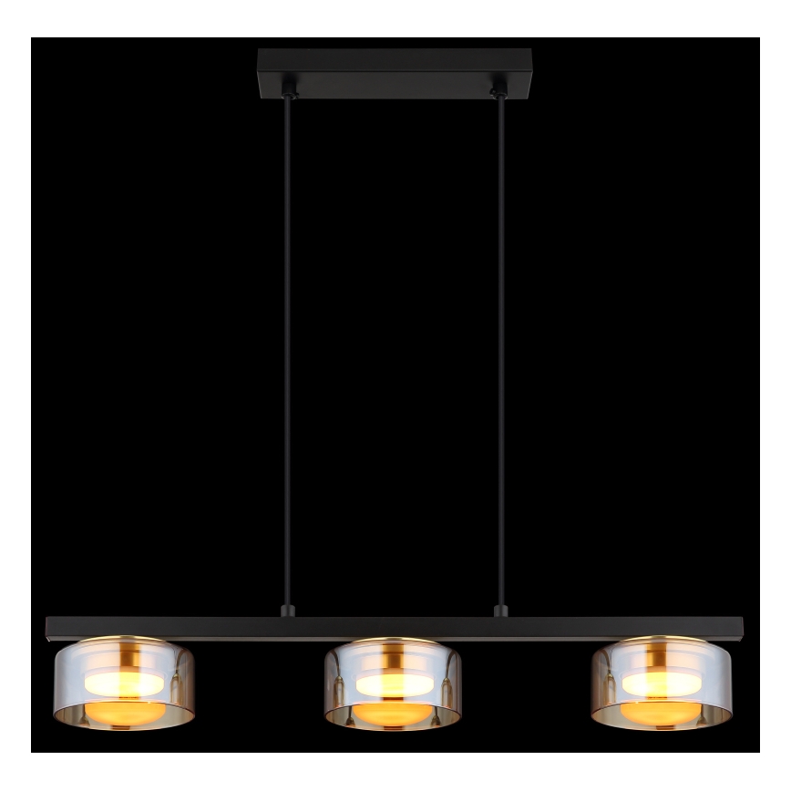 Globo - LED Csillár zsinóron 3xGX53/6W/230V füstös/barna