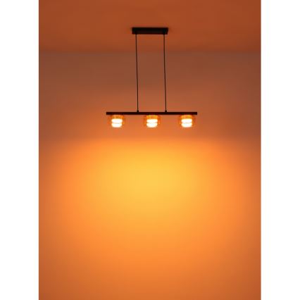 Globo - LED Csillár zsinóron 3xGX53/6W/230V füstös/barna