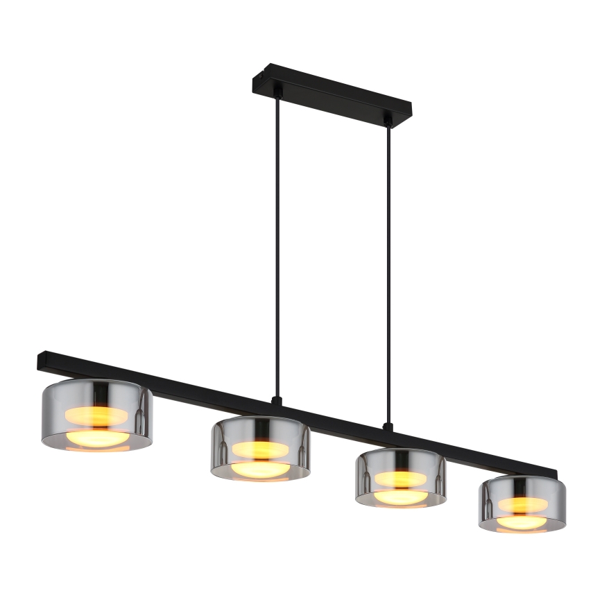 Globo - LED Csillár zsinóron 4xGX53/6W/230V füstös/fekete