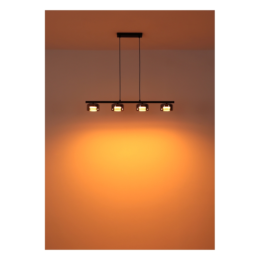 Globo - LED Csillár zsinóron 4xGX53/6W/230V füstös/fekete