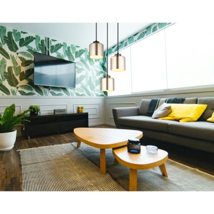 Globo - Csillár zsinóron 3xE27/60W/230V fényezett króm átm. 33 cm