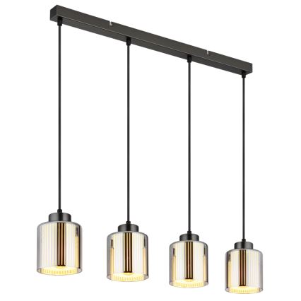 Globo - Csillár zsinóron 4xE27/60W/230V fényezett króm