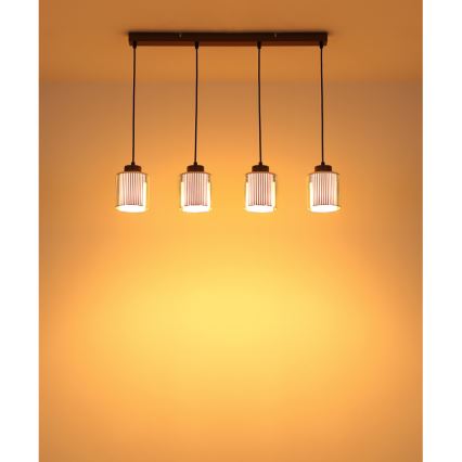 Globo - Csillár zsinóron 4xE27/60W/230V fényezett króm