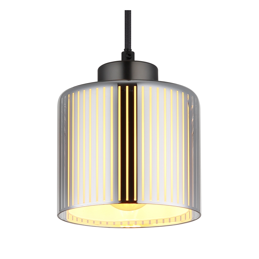 Globo - Csillár zsinóron 1xE27/60W/230V fényezett króm átm. 14 cm