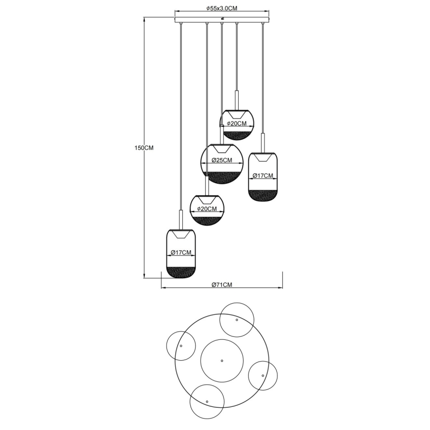 Globo - LED csillár kábelen LED/35W/230V