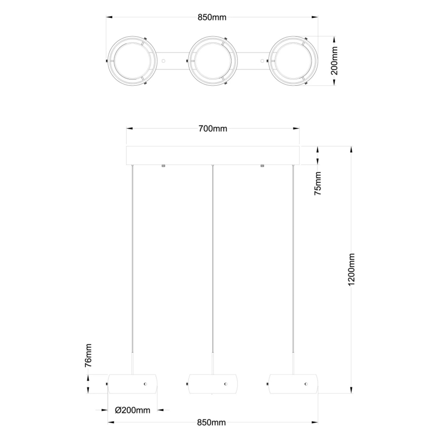 Globo - kábelen függő LED csillár LED/30W/230V 3000K