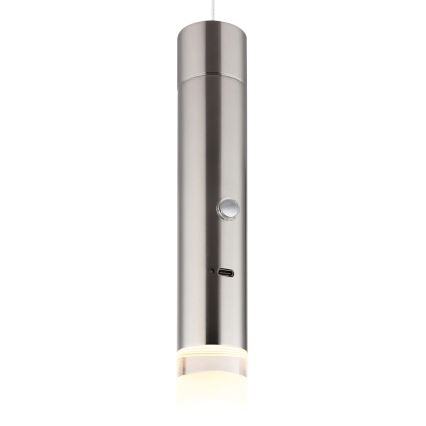 Globo - LED dimmelhető, érintésvezérlésű tölthető lámpa 2 az 1-ben LED/2W/230/5V matt króm
