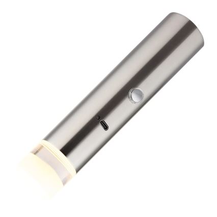 Globo - LED dimmelhető, érintésvezérlésű tölthető lámpa 2 az 1-ben LED/2W/230/5V matt króm