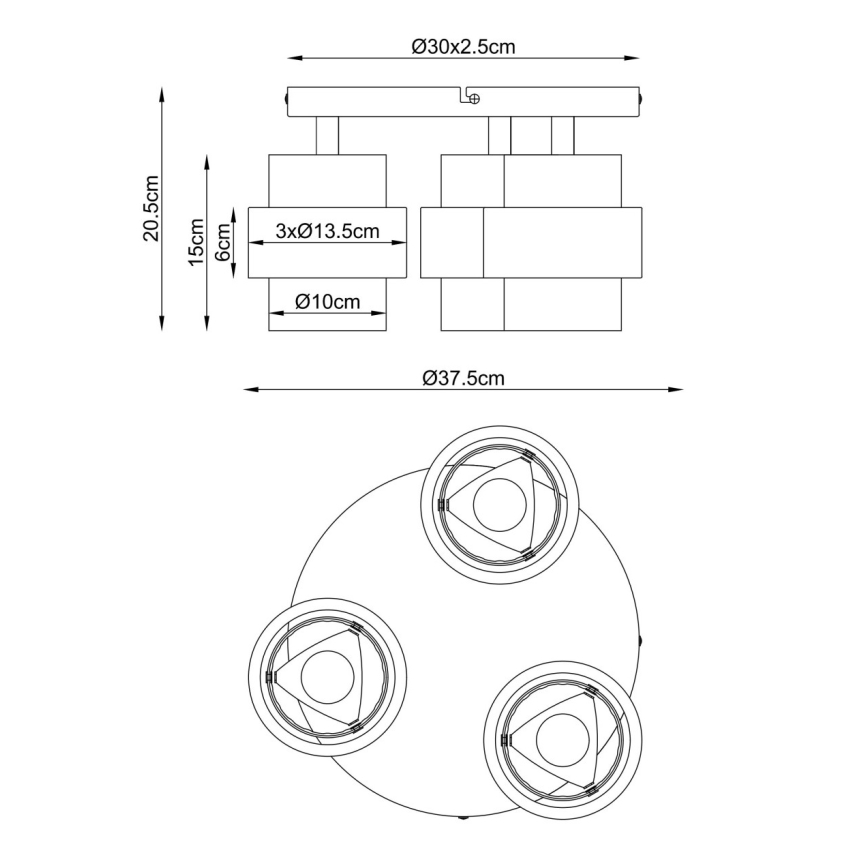 Globo - Felületre szerelt csillár 3xE27/40W/230V