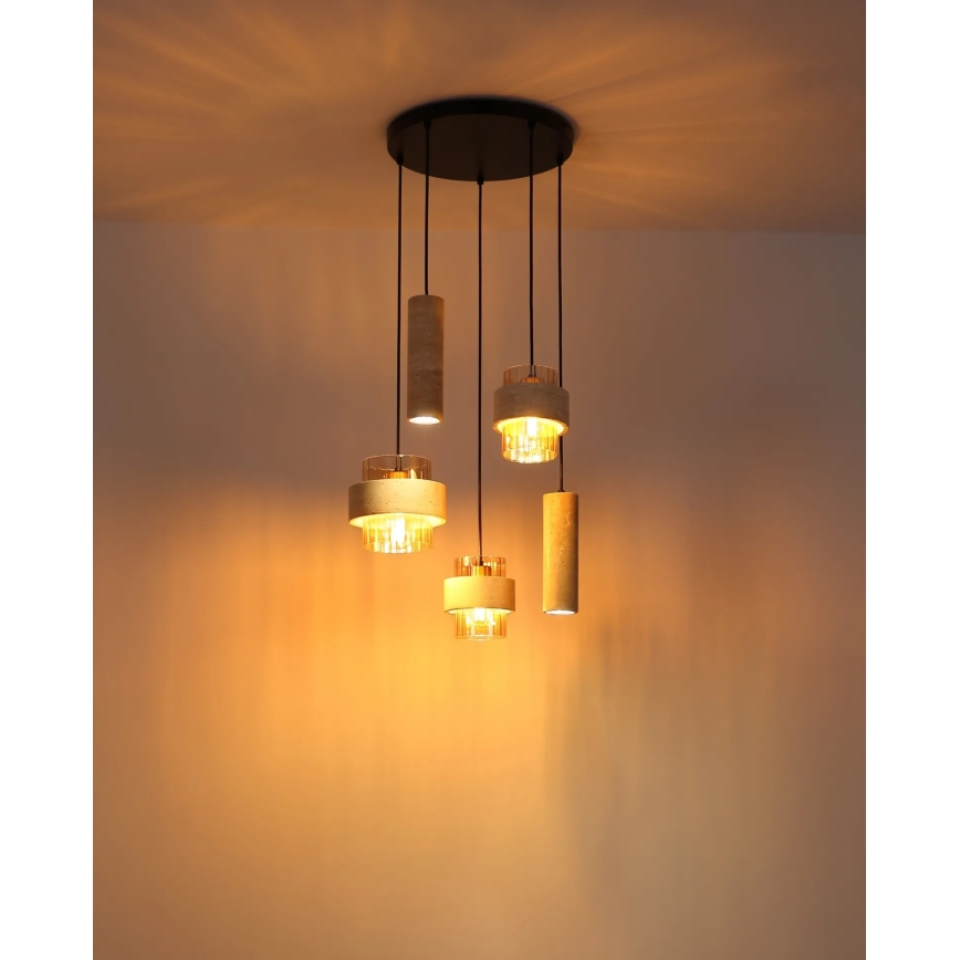 Globo - Kábelre függesztett csillár 3xE27/40W/230V + 2xGU10/10W