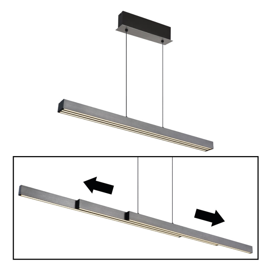 Globo - LED dimmelhető, érintésvezérelt, kábeles függeszték LED/39W/230V 2700/4000/6000K szürke