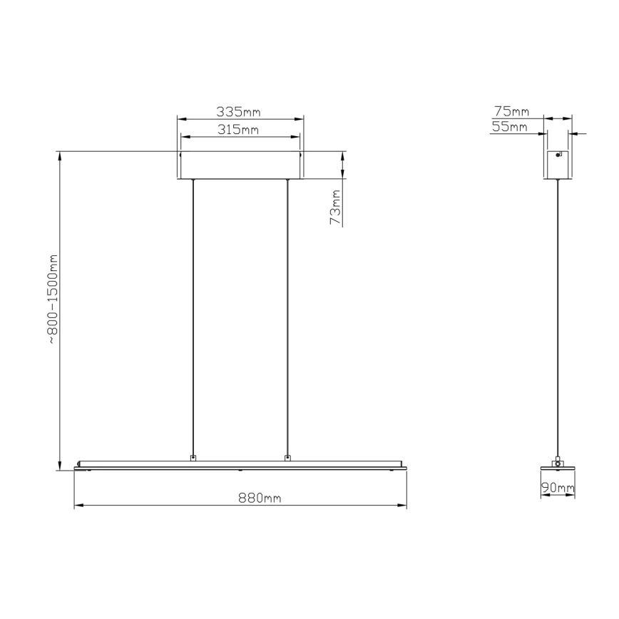 Globo - LED érintővel dimmelhető csillár kábelen LED/20W/230V 3000/4000/6500K