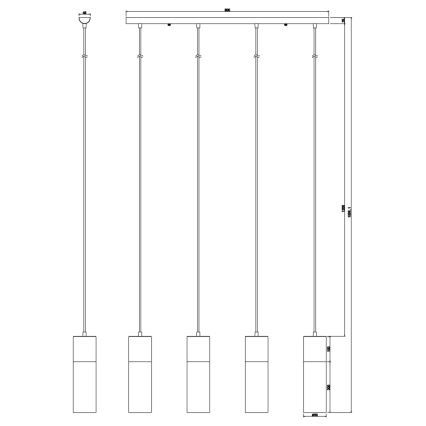 Globo - Csillár zsinóron 4xE27/25W/230V réz