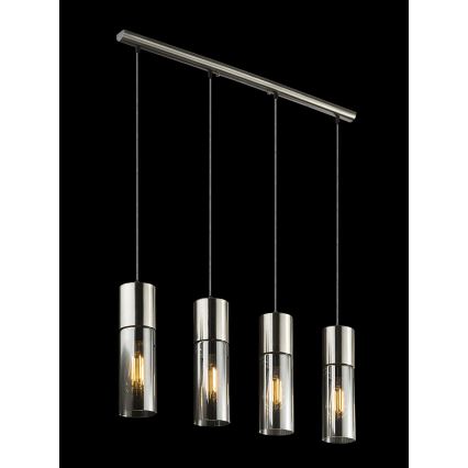 Globo - Csillár zsinóron 4xE27/25W/230V matt króm