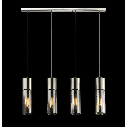 Globo - Csillár zsinóron 4xE27/25W/230V matt króm