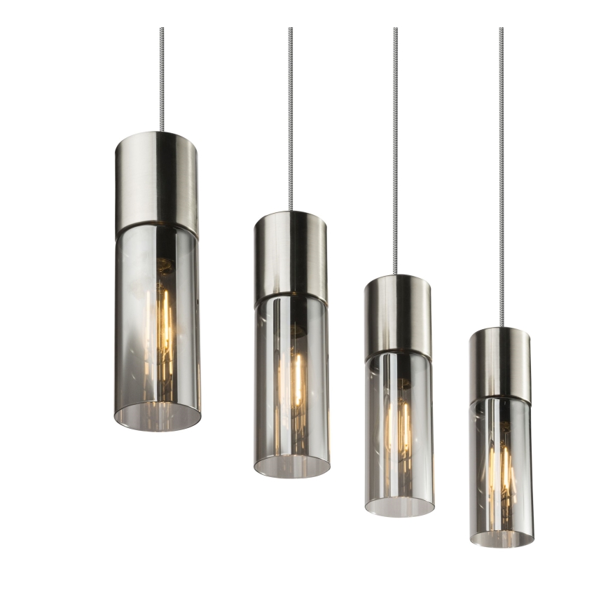 Globo - Csillár zsinóron 4xE27/25W/230V matt króm