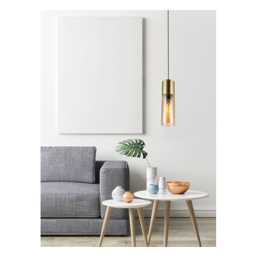 Globo - Csillár zsinóron 1xE27/25W/230V átm. 10,5 cm réz