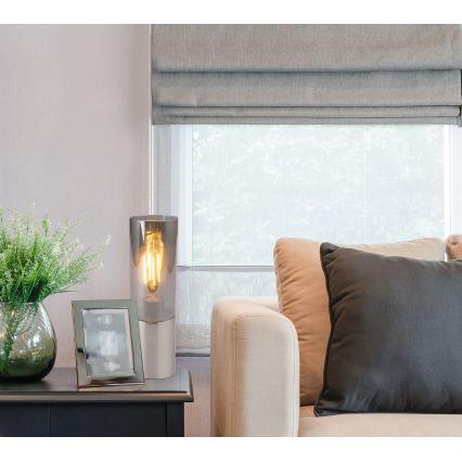 Globo - Érintős asztali lámpa 1xE27/25W/230V átm. 9 cm matt króm