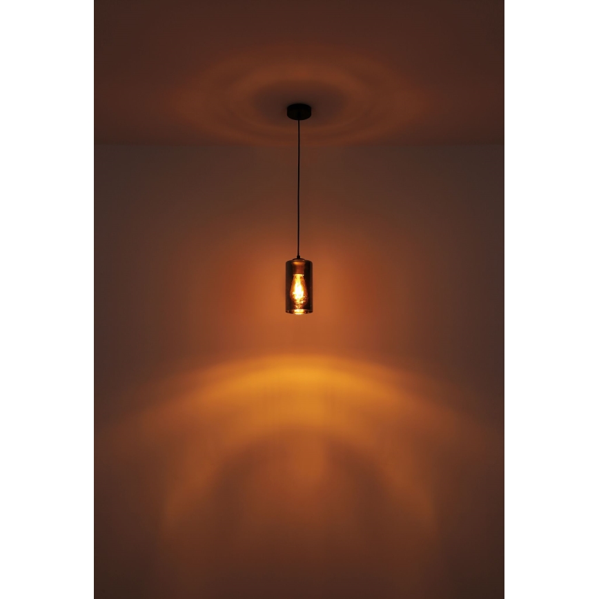 Globo - Csillár zsinóron 1xE27/25W/230V átm. 11 cm fekete