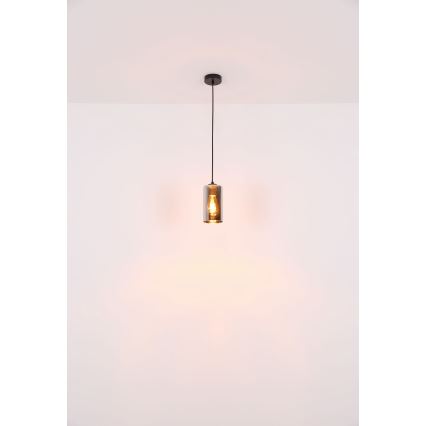Globo - Csillár zsinóron 1xE27/25W/230V átm. 11 cm fekete