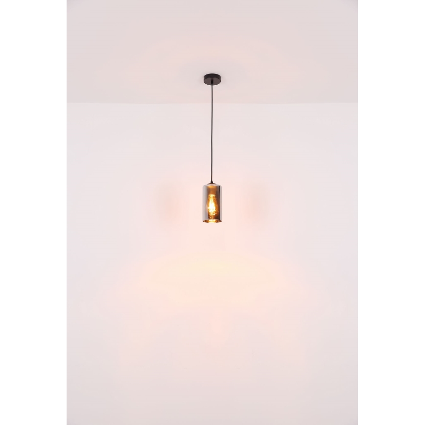 Globo - Csillár zsinóron 1xE27/25W/230V átm. 11 cm fekete