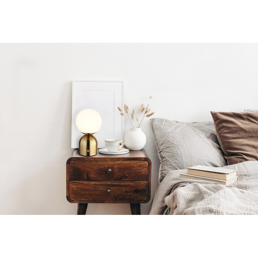 Globo - LED érintős asztali lámpa, állítható fényerővel LED/2,5W/3,7V 2700K/4000K/6500K 1800 mAh USB réz