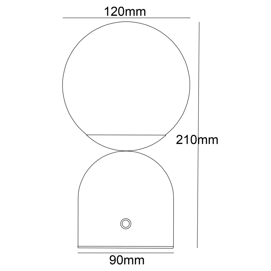 Globo - LED Dimmelhető érintős asztali lámpa LED/2,5W/3,7V 2700/4000/65000K 1800 mAh USB fekete