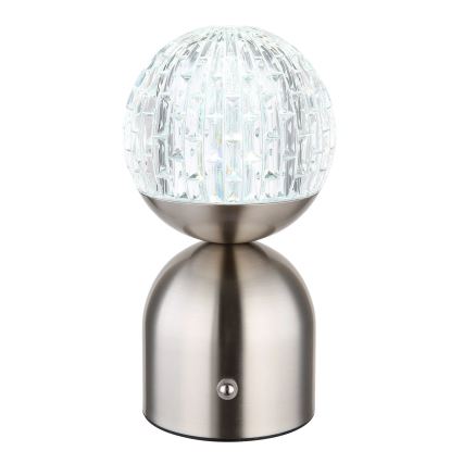 Globo - LED Dimmelhető érintős asztali lámpa LED/2,5W/3,7V 2700/4000/6500K 1800 mAh USB matt króm