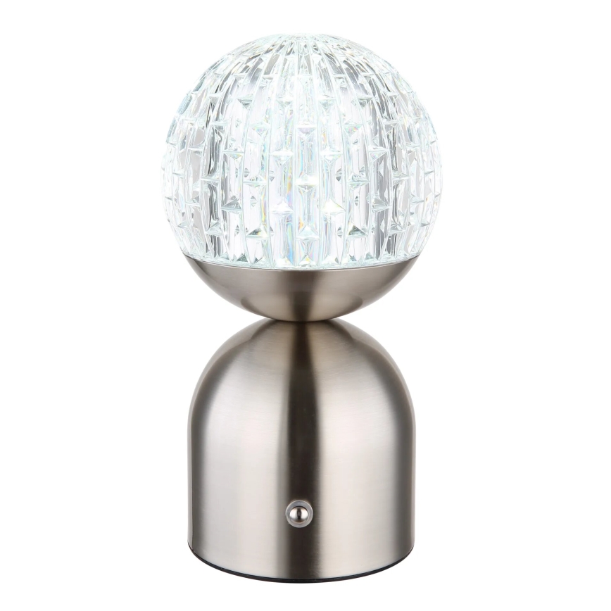 Globo - LED Dimmelhető érintős asztali lámpa LED/2,5W/3,7V 2700/4000/6500K 1800 mAh USB matt króm