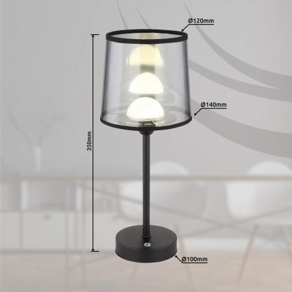 Globo - LED állítható fényerejű, újratölthető érintős asztali lámpa LED/2,5W/3,7V 2700/4000/6500K 1800 mAh fekete