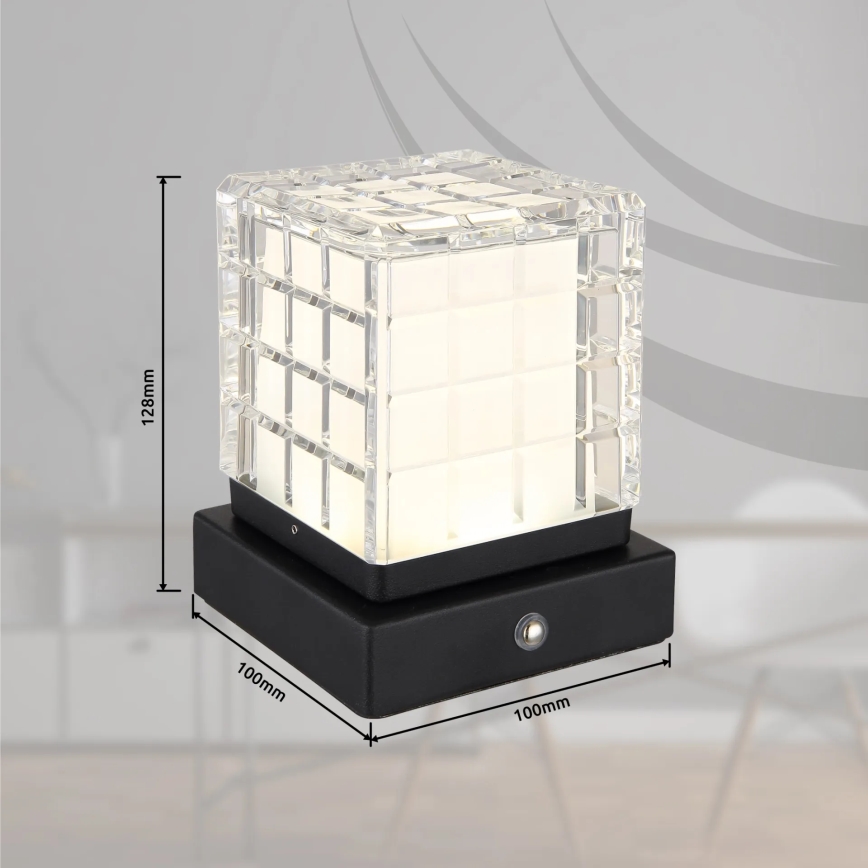 Globo - LED Dimmelhető érintős asztali lámpa LED/2,5W/3,7V 2700K/4000K/6500K 1800 mAh USB fekete