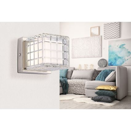 Globo - LED Dimmelhető érintős asztali lámpa LED/2,5W/3,7V 2700K/4000K/6500K 1800 mAh USB matt króm