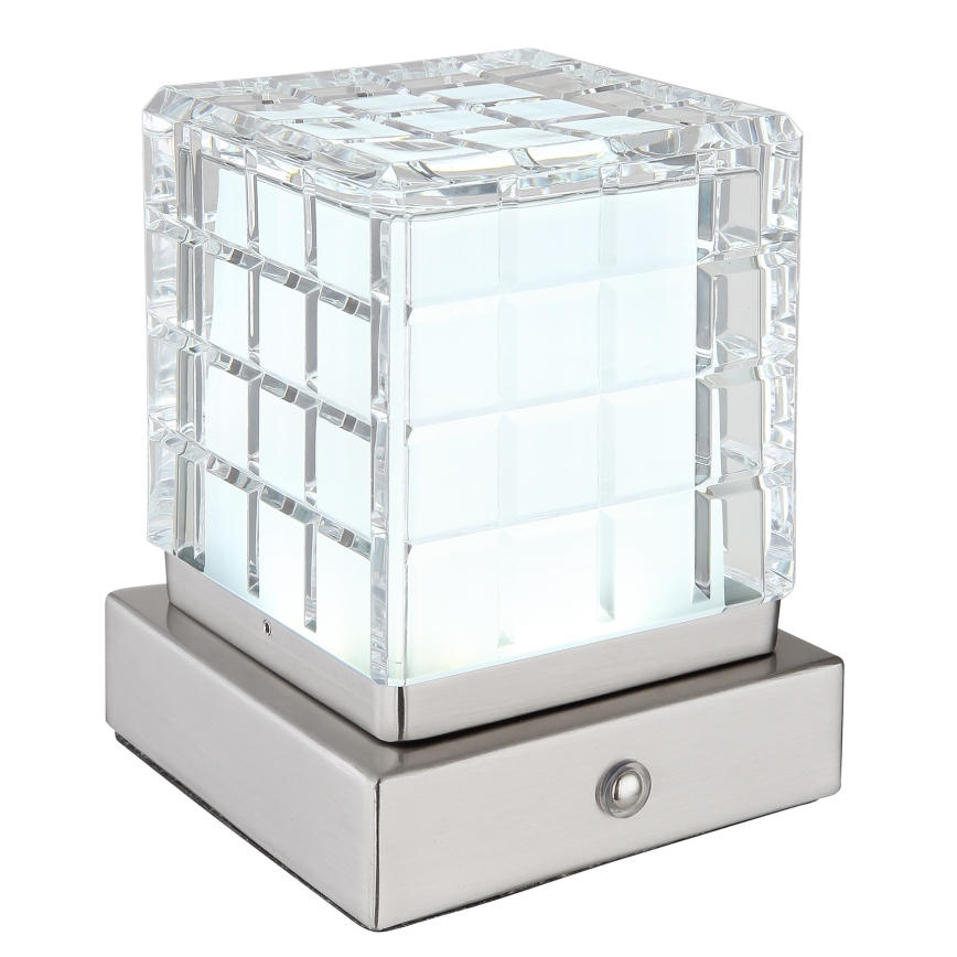 Globo - LED Dimmelhető érintős asztali lámpa LED/2,5W/3,7V 2700K/4000K/6500K 1800 mAh USB matt króm