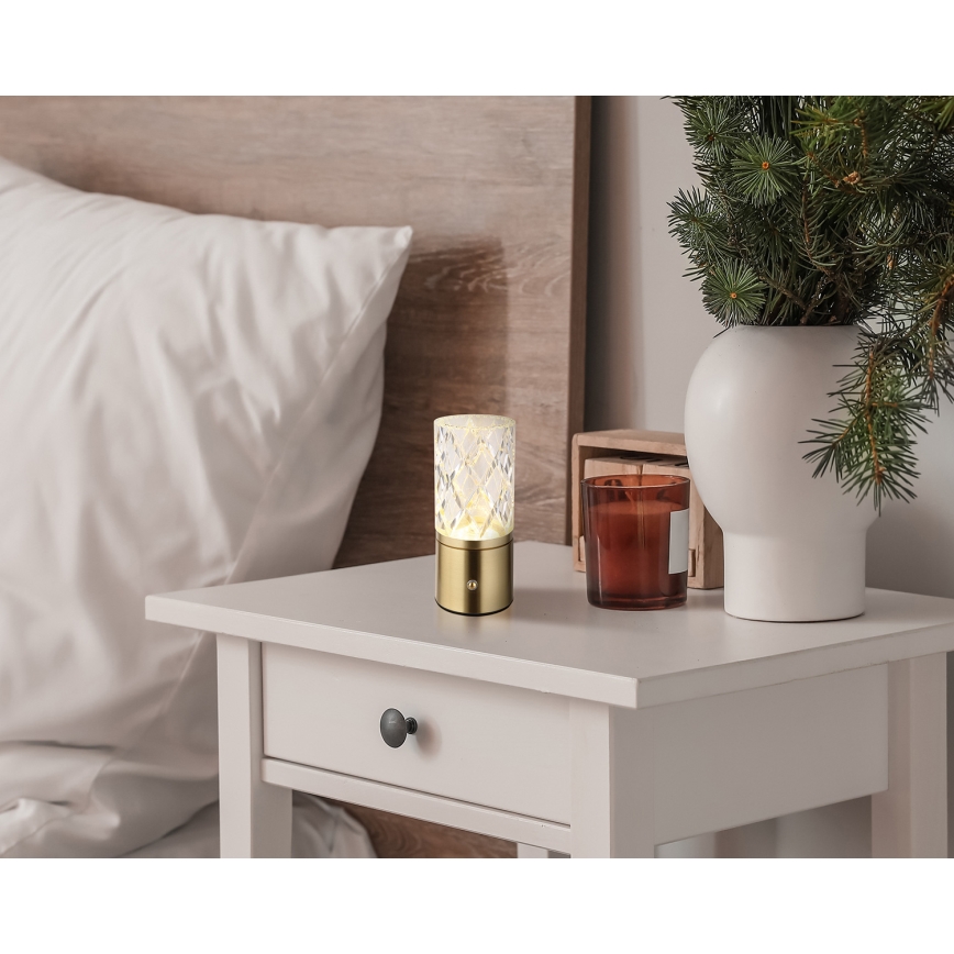 Globo - LED Dimmelhető érintős asztali lámpa LED/2,5W/3,7V 2700K/4000K/6500K 1800 mAh USB arany