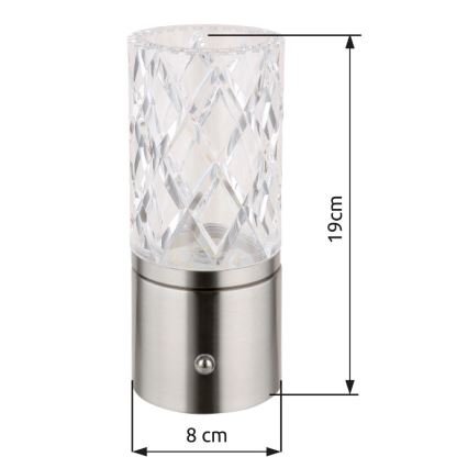 Globo - LED érintős asztali lámpa, állítható fényerővel LED/2,5W/3,7V 2700K/4000K/6500K 1800 mAh USB matt króm