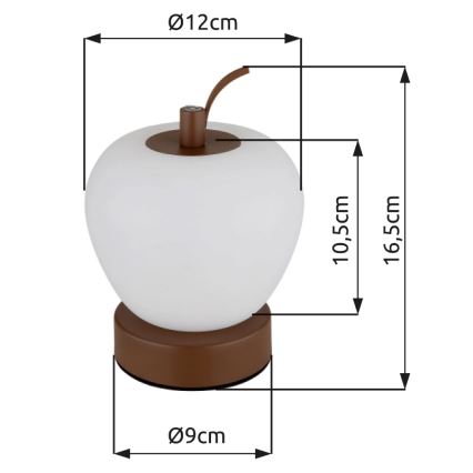 Globo - LED Dimmelhető érintős asztali lámpa LED/2W/3,7V 2700K/4000K/6500K 1200 mAh USB barna