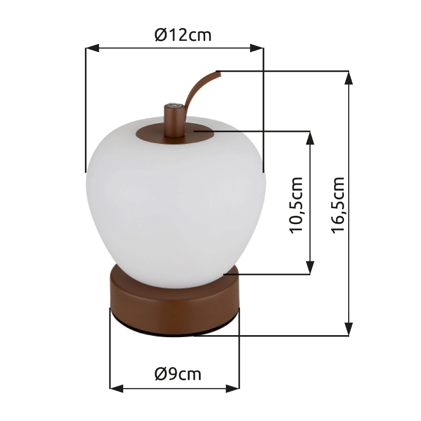 Globo - LED Dimmelhető érintős asztali lámpa LED/2W/3,7V 2700K/4000K/6500K 1200 mAh USB barna