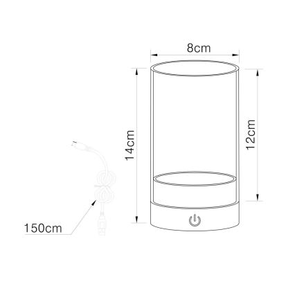 Globo - LED kültéri dimmelhető újratölthető érintős asztali lámpa LED/2W/3,7V 2700/4000/6500K 1200mAh IP44 zöld