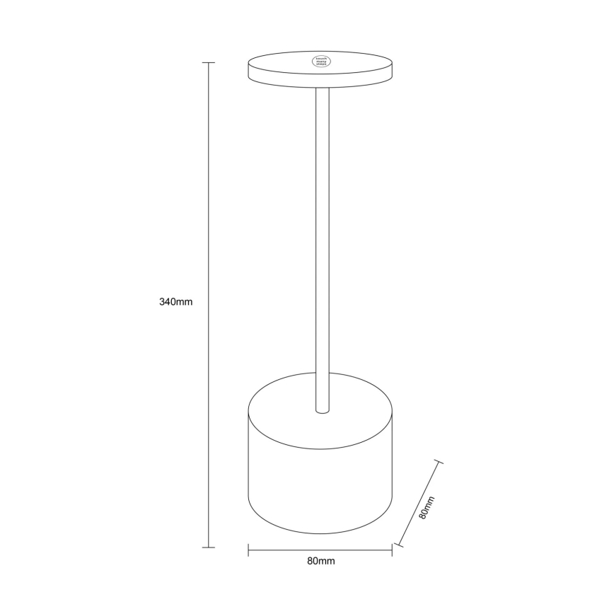 Globo - LED Dimmelhető érintős asztali lámpa LED/1,2W/3,7V 2000K/3500K/7000K 1200 mAh USB fekete