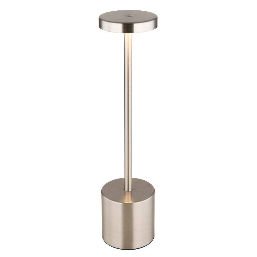 Globo - LED érintőkapcsolós asztali lámpa, állítható fényerővel LED/1,2W/3,7V 2000K/3500K/7000K 1200 mAh USB matt króm