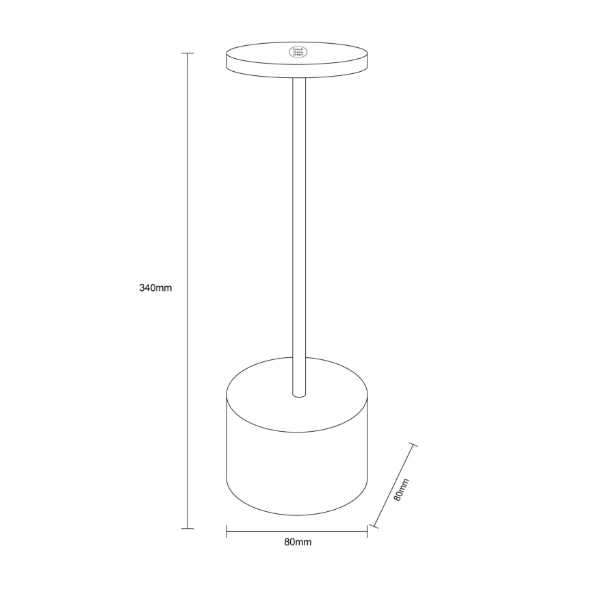 Globo - LED érintős asztali lámpa, állítható fényerővel LED/1,2W/3,7V 2000K/3500K/7000K 1200 mAh USB fehér