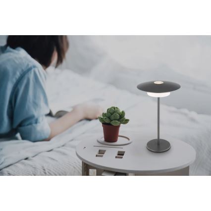 Globo - LED kültéri tölthető érintős asztali lámpa LED/3W/3,7V 1800/2700/3000K IP44 1800 mAh szürke