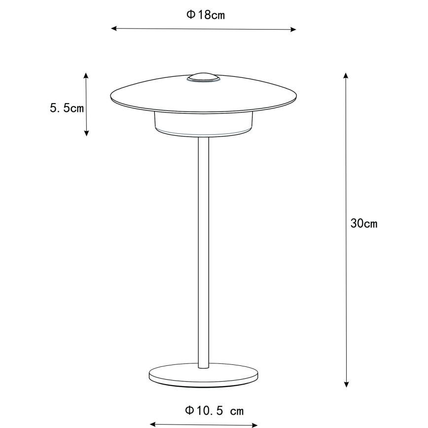Globo - LED kültéri tölthető érintős asztali lámpa LED/3W/3,7V 1800/2700/3000K IP44 1800 mAh fehér