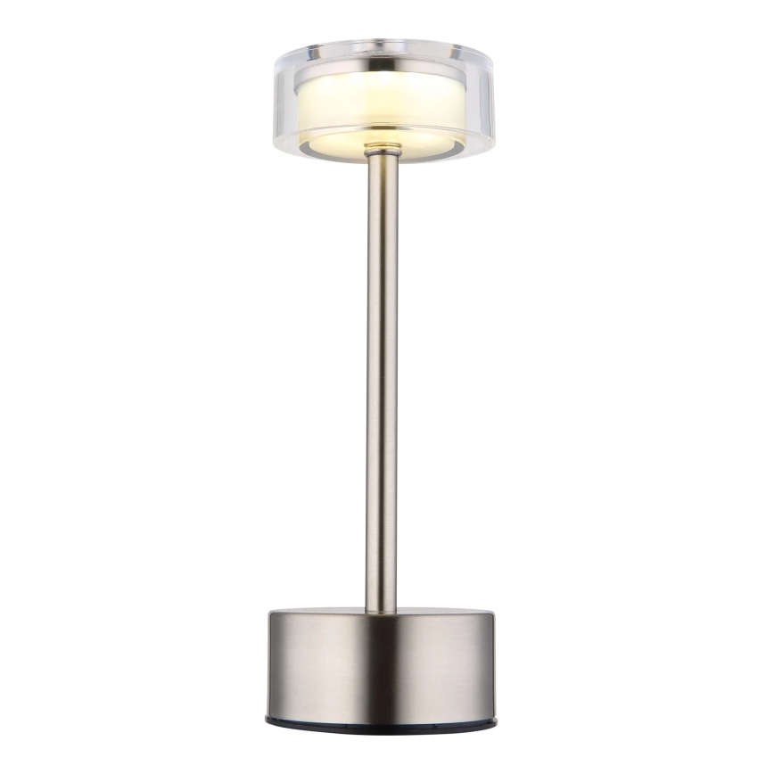 Globo - LED Dimmelhető újratölthető érintős asztali lámpa LED/2,5W/3,7V 2700/4000/6500K 1800mAh matt króm